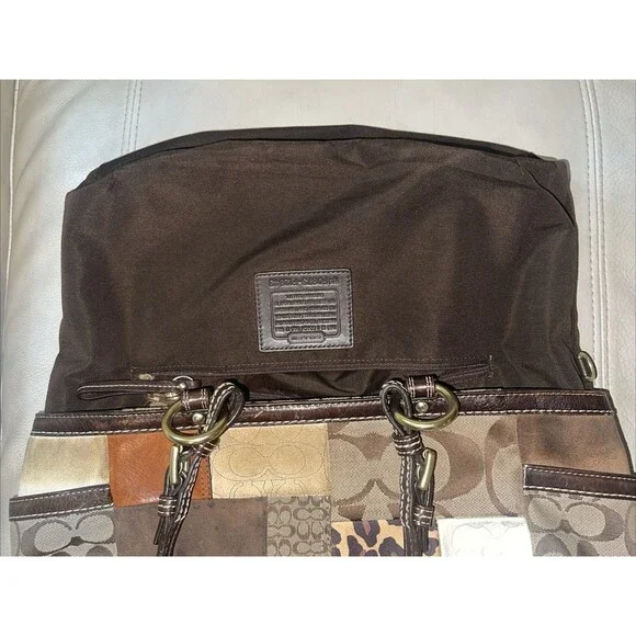 Coach Signature Patchwork Limited Edition Purse Bag F0873-F12843 Leopard VTG Y2K - Picture 15 of 16